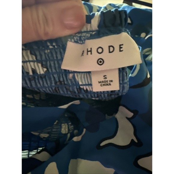 RHODE x Target Women's Zinnia Floral Print Tiered Mini Dress Blue SIZE Small - Picture 6 of 6